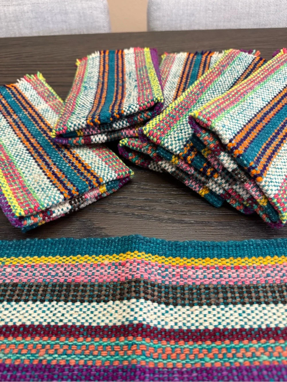 Illari Handmade Peruvian 100% Sheep Wool Placemats Set of 6 Woven Artisan